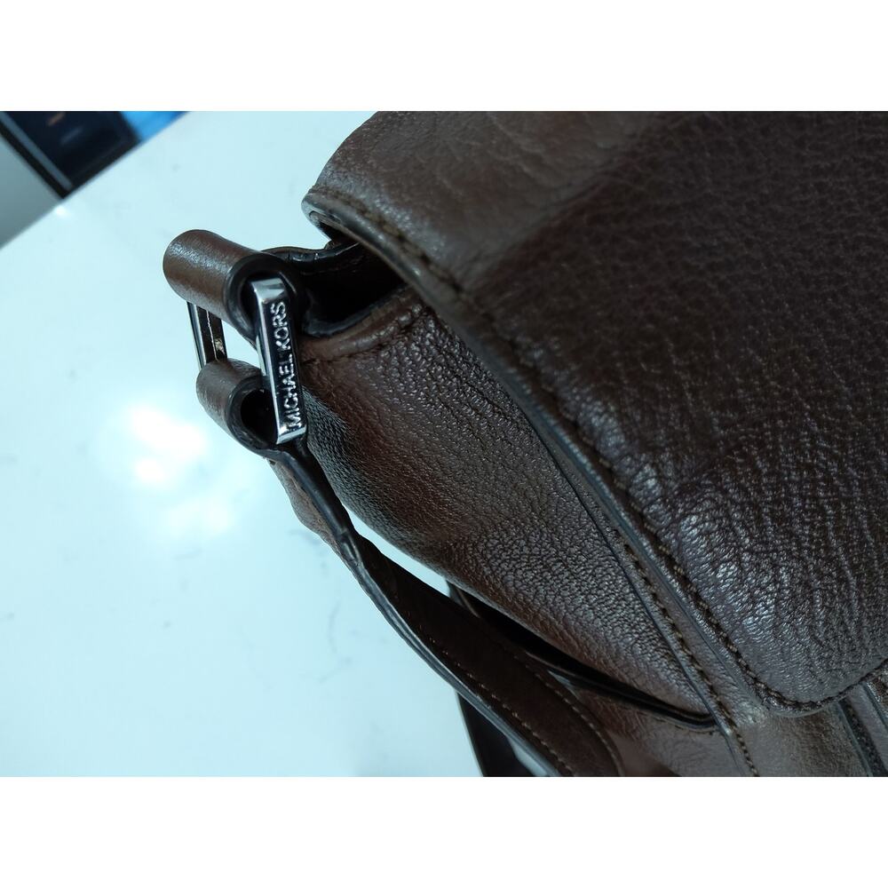 Vtg Michael Kors Cognac leather bag luxury TurnKey 10x12 in Mobwife old money - Picture 6 of 13